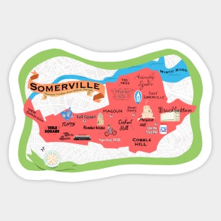 somerville, mass map Sticker